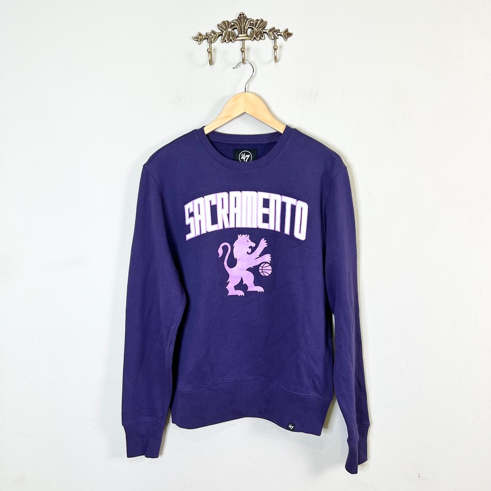 Sacramento Kings City Edition 47 Brand Sweatshirt Men Size Small Purple New NBA